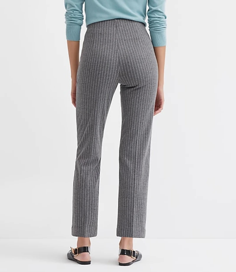 Petite Zip Pocket Straight Pants Stripe