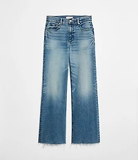 Frayed High Rise Wide Leg Jeans