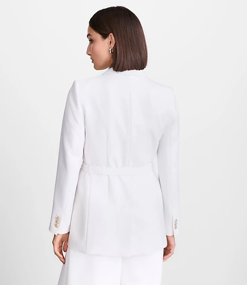 LOFT Versa Crepe Drape Belted Blazer