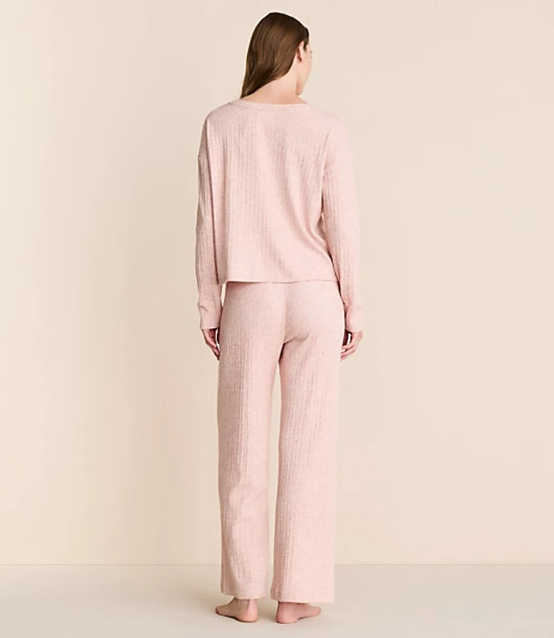 Lou & Grey Heathered Cozy Ribbed Pajama Set
