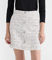 Petite Tweed Mini Patch Pocket Skirt