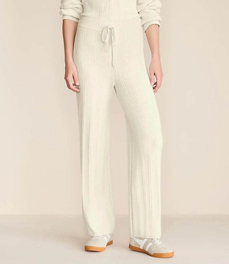 Petite Lou & Grey Heathered Ribbed Wide Leg Sweater Pants