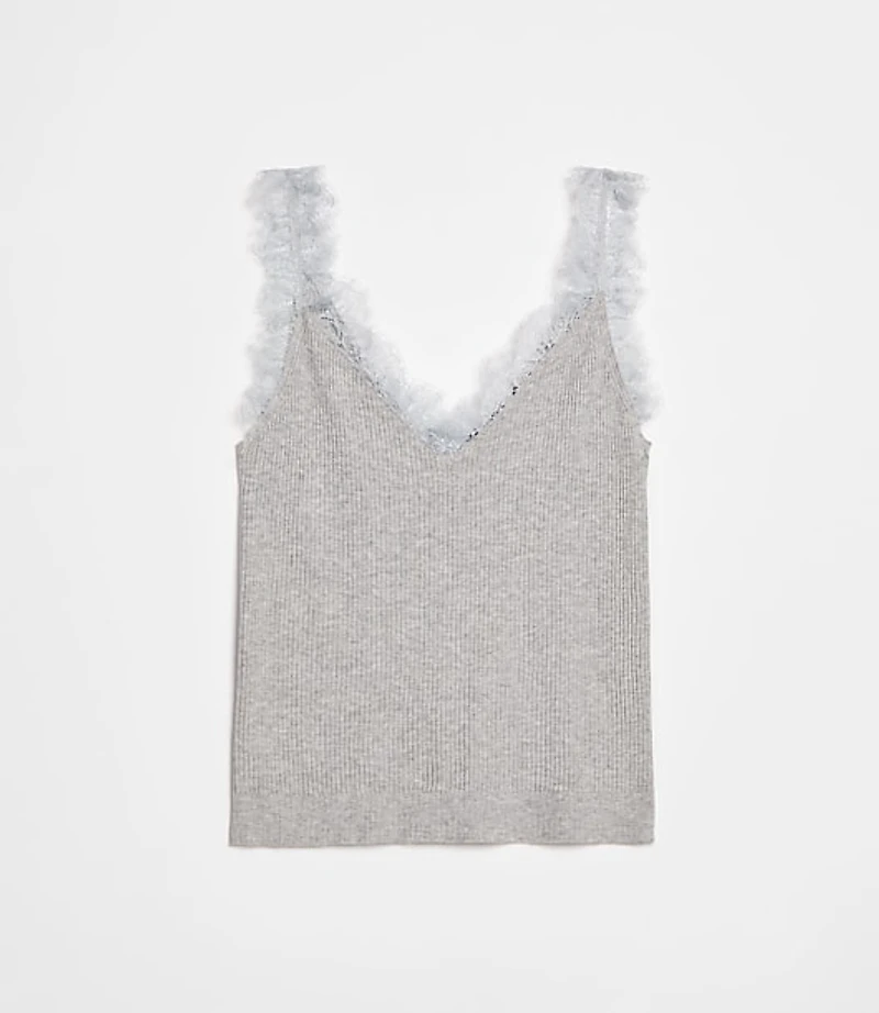 LOFT Versa Lace Trim V-Neck Tank Top