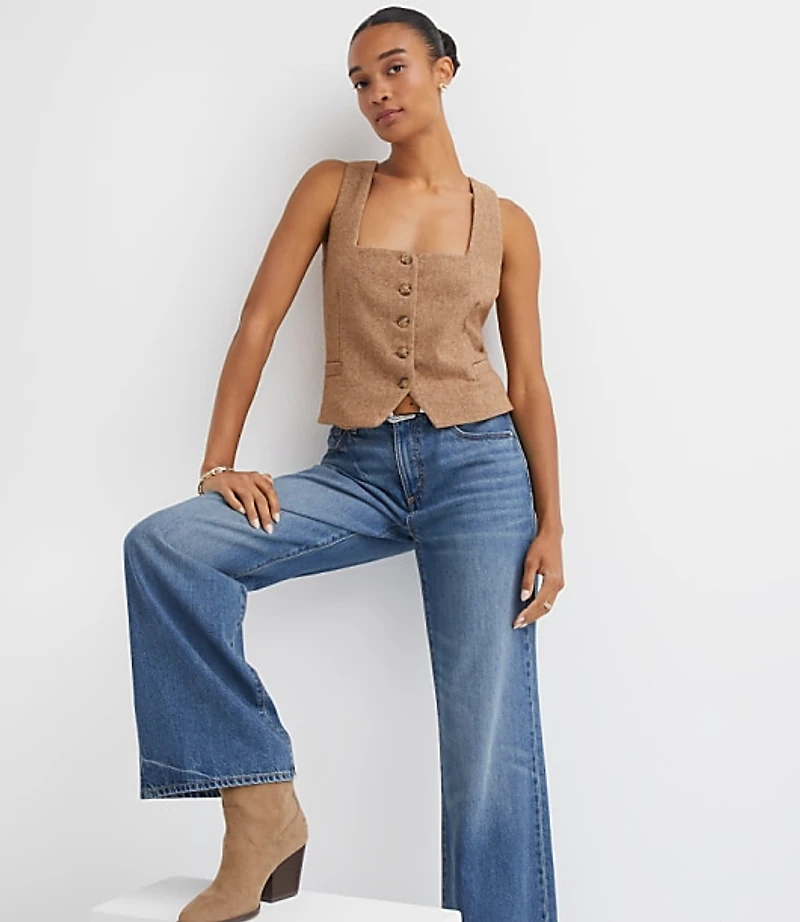 Herringbone Square Neck Vest Top