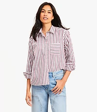 Striped Poplin Everyday Relaxed Pocket Shirt