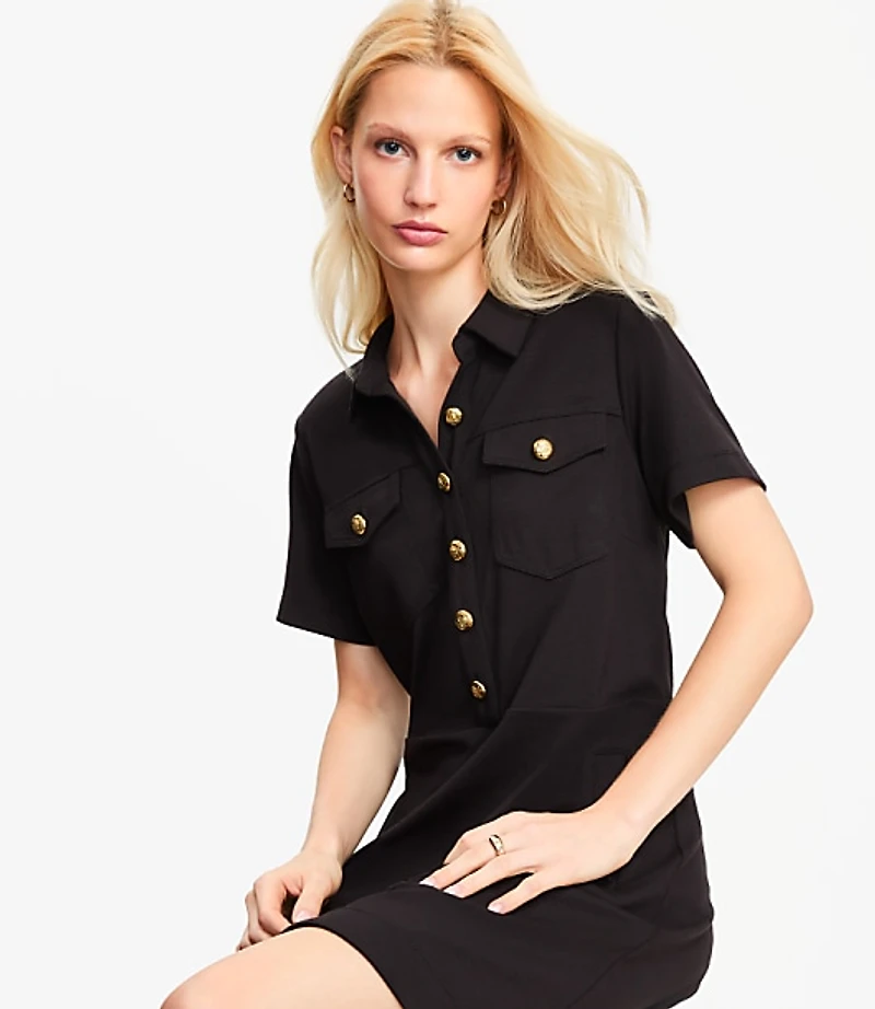 Petite Ponte Mini Pocket Dress