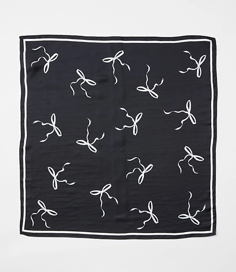 Bow Silk Square Scarf