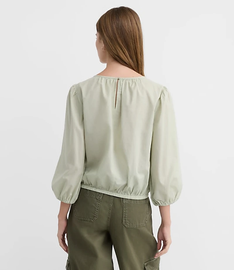 Lace Trim Eyelet Blouse
