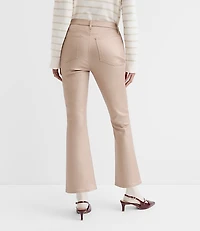 Petite Curvy Coated High Rise Kick Crop Jeans Gold