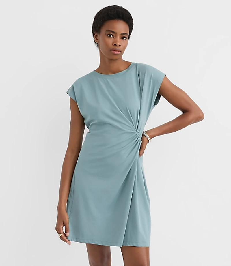 Side Twist Cap Sleeve Mini Dress