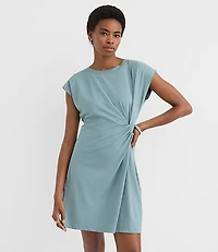 Side Twist Cap Sleeve Mini Dress