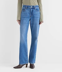 Rivete Mid Rise Relaxed Straight Jeans Vintage Wash