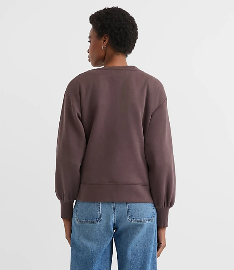 Petite Let It Snow Terry Puff Sleeve Sweatshirt