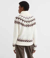 Petite Fair Isle Cowl Neck Sweater