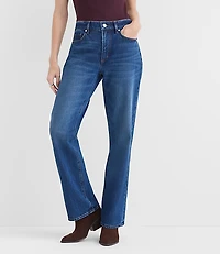 Rivete Mid Rise Relaxed Straight Jeans Dark Wash