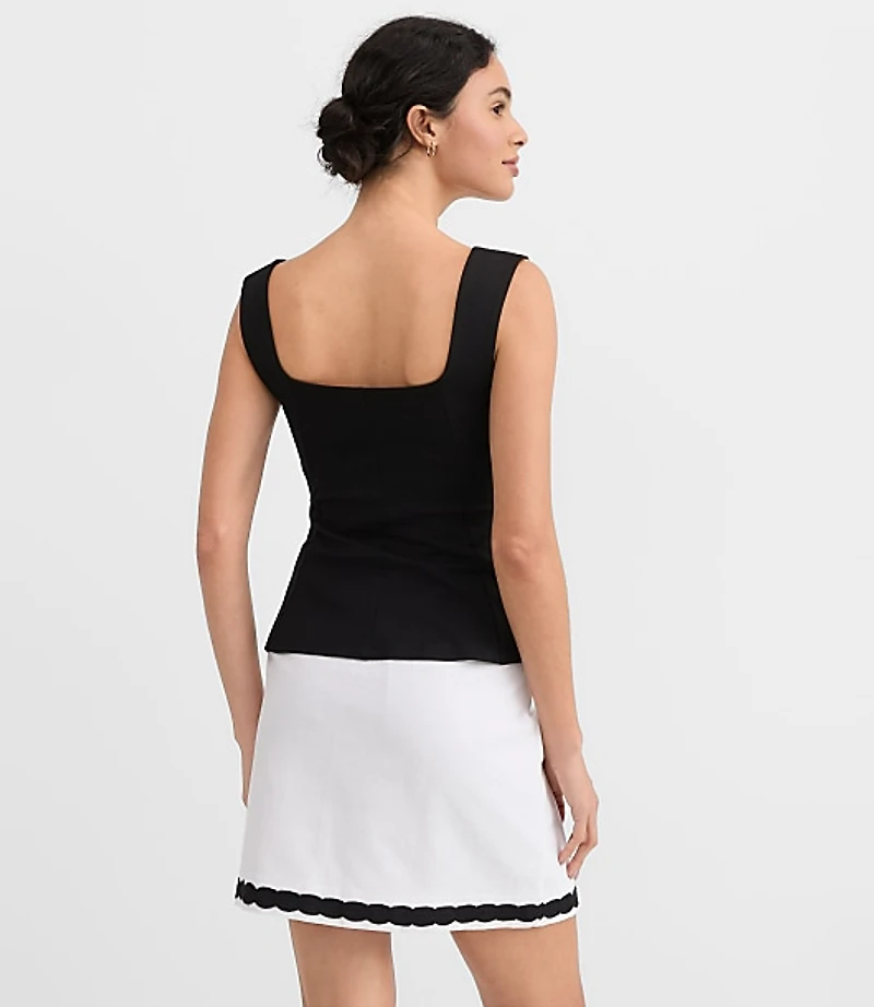 Ponte Peplum Tank Top