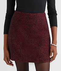 Petite Herringbone Tweed Mini Skirt