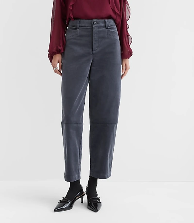 Petite Barrel Pants Stretch Velvet