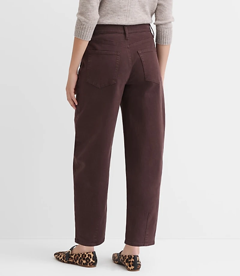 Petite High Rise Barrel Jeans in Iced Espresso