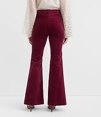Petite Slim Flare Pants Stretch Velvet