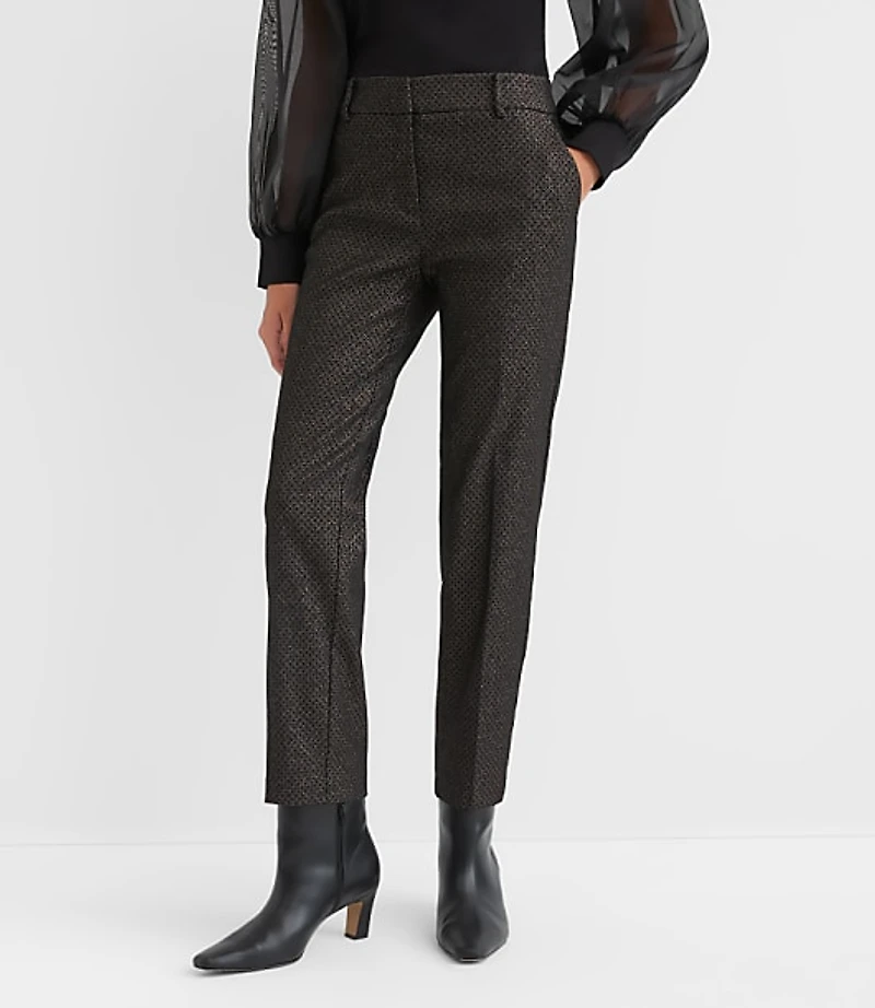 Petite Riviera Slim Pants Shimmer Geo Jacquard