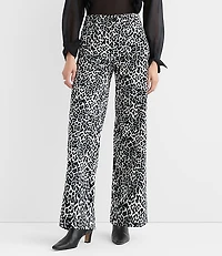 Palmer Wide Leg Pants Leopard Print Velvet