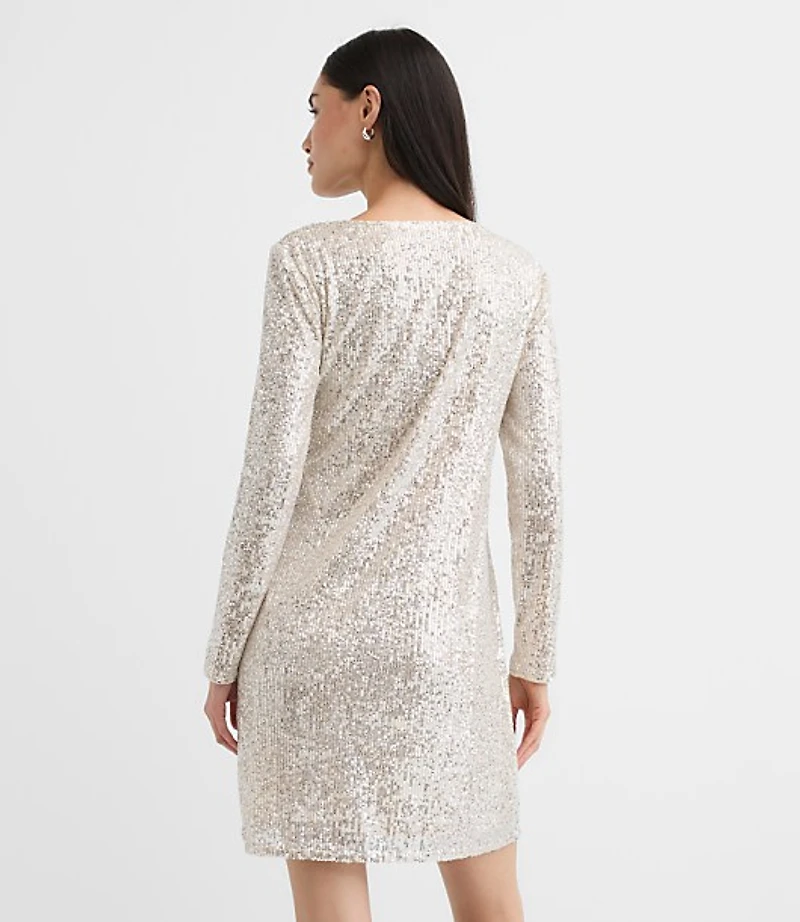 Sequin Tie Keyhole Mini Dress
