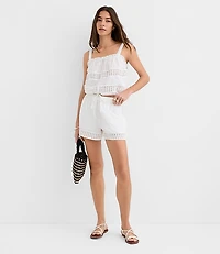 LOFT Beach Crochet Trim Shorts