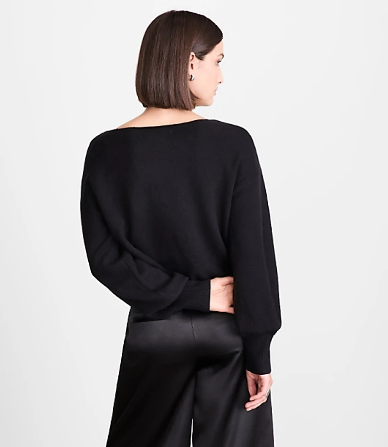 LOFT Versa Cropped Boatneck Sweater