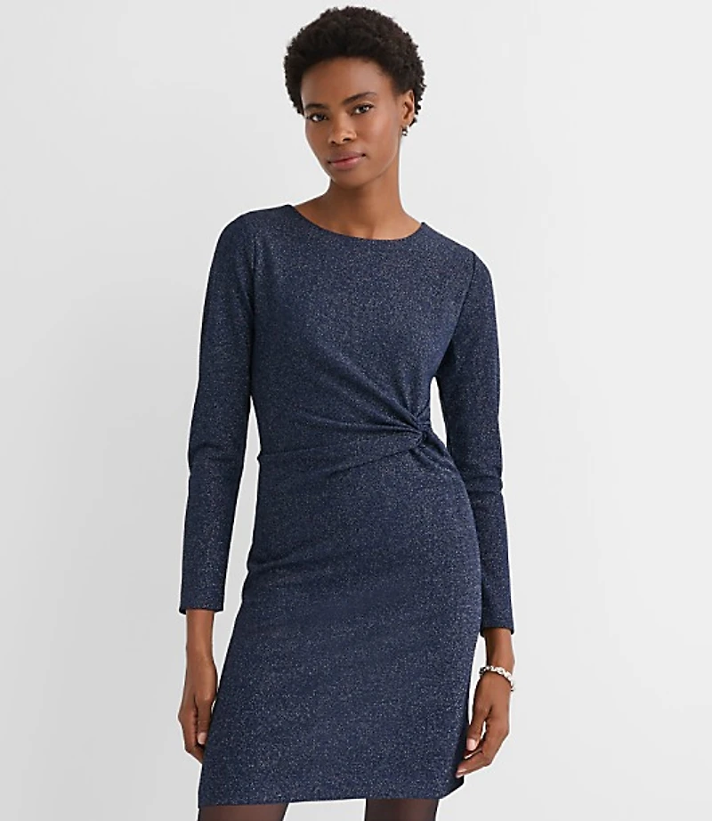 Petite Shimmer Twist Midi Dress