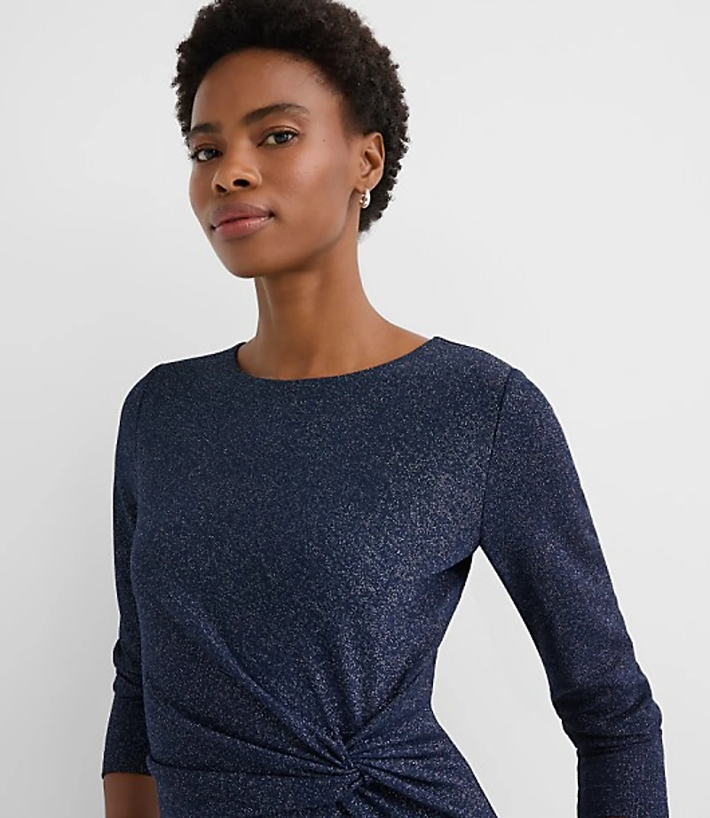 Petite Shimmer Twist Midi Dress