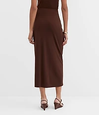 Metallic Ring Wrap Midi Skirt