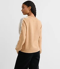 Petite Lace Sleeve Sweater