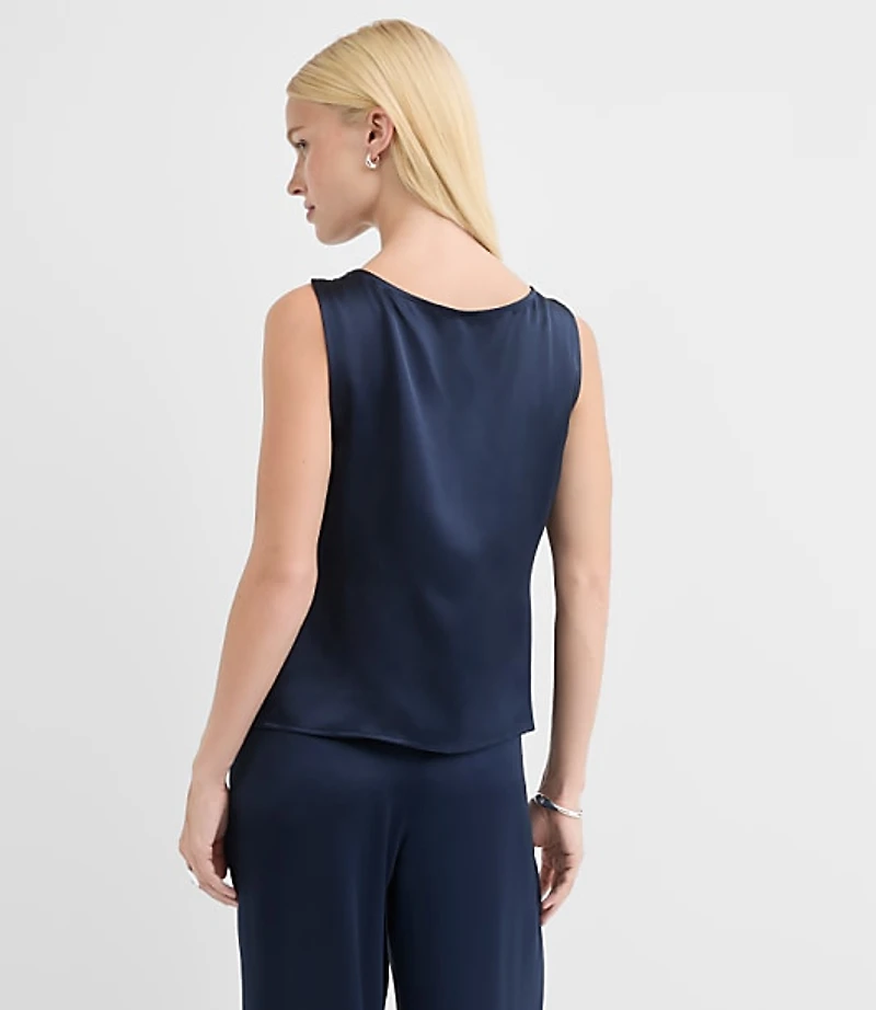 Petite Satin Cinched Tie Shell