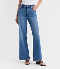 Rivete Petite High Rise Wide Leg Jeans Vintage Dark Wash