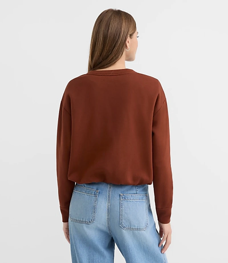 Petite Love Embroidered Bubble Sweatshirt