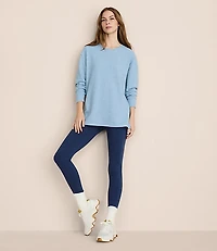 Petite Lou & Grey Flecked Ottoman Side Slit Tunic Top