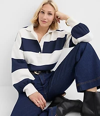 Petite Rugby Stripe Polo Top