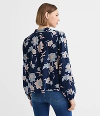 Petite Floral Modern V-Neck Blouse