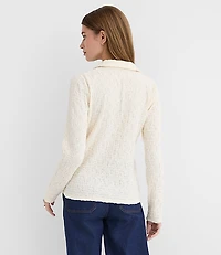 Petite Puckered Knit Shirt