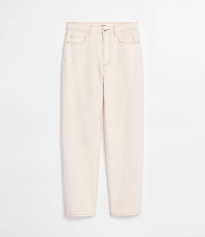 Rivete Petite High Rise Straight Jeans Ivory