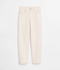 Rivete Petite High Rise Straight Jeans Ivory