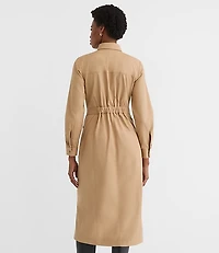 Petite Twill Midi Pocket Shirtdress