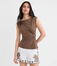 Knotted Boatneck Top