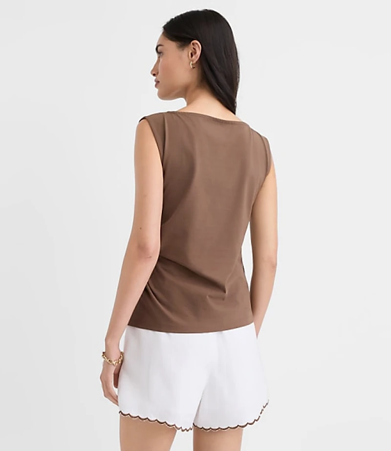 Knotted Boatneck Top