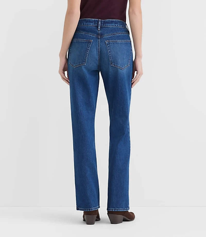 Rivete Curvy Mid Rise Relaxed Straight Jeans Dark Wash