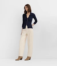 Rivete Petite Seamed High Rise Barrel Jeans Ivory