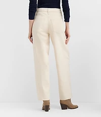 Rivete Petite Seamed High Rise Barrel Jeans Ivory