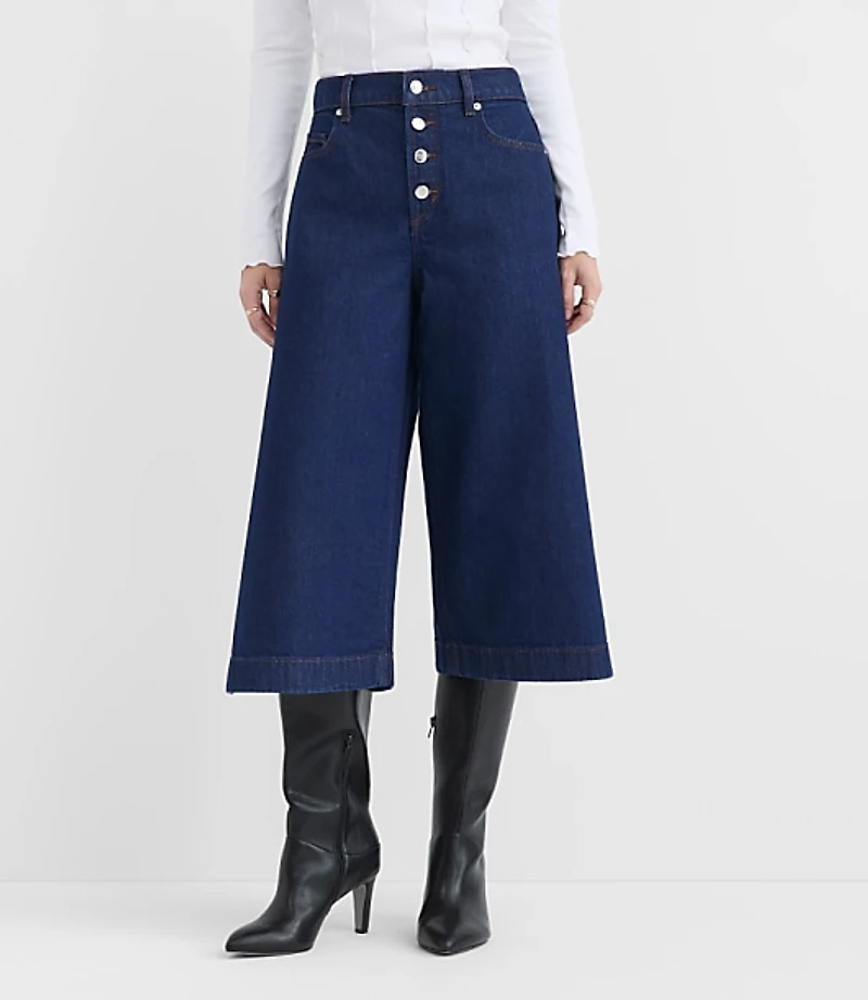 Rivete High Rise Gaucho Jeans Nova Wash