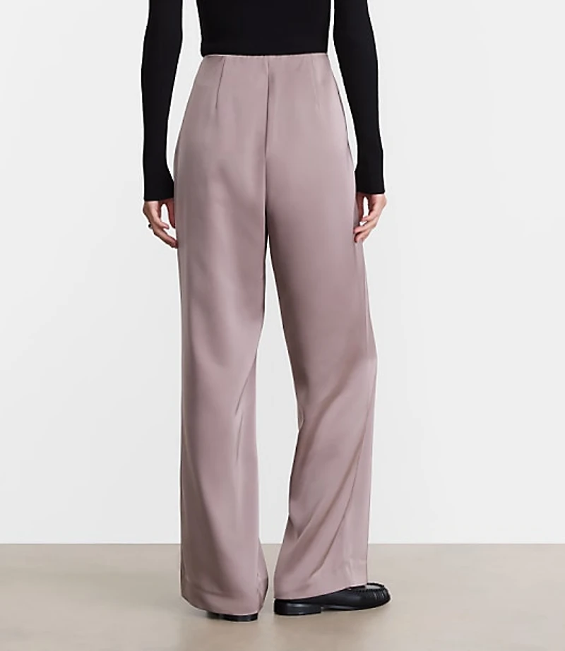 Petite LOFT Versa Satin Straight Pants